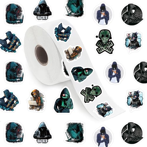 500 Pieces（10 Patterns） Hacker Stickers Aesthetics Fashion Graffiti Adhesive for Water Bottles Laptop Suitcase Birthday Party Supplies Halloween Decoration