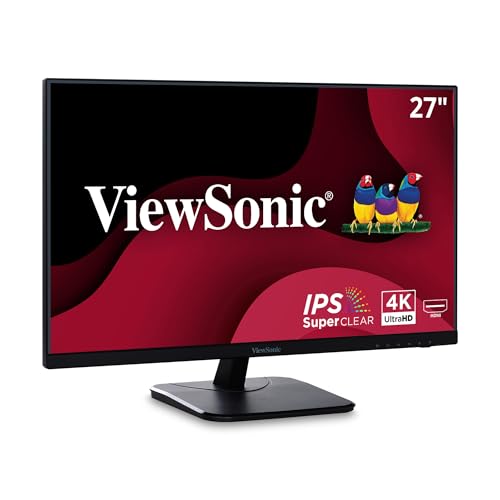 ViewSonic VA2756-4K-MHD 27 Inch 4K UHD Computer Monitor, IPS, HDR10, HDMI