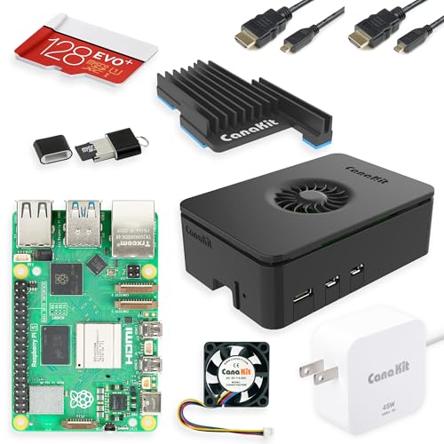 CanaKit Raspberry Pi 5 Starter Kit PRO - Turbine Black (128GB Edition) (8GB RAM)