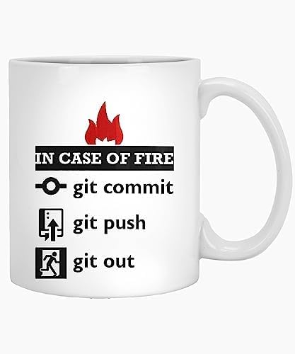Coffee Mug Git Commit, Git Push, and Git Out Mug 796601 11 Oz White Mug 013825