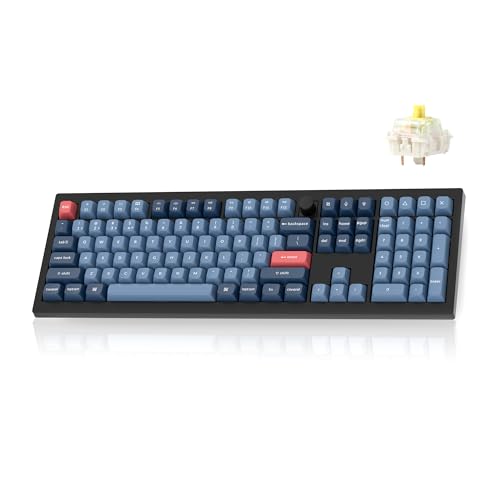 Keychron V6 Max Wireless Custom Mechanical Keyboard, 2.4 GHz Bluetooth QMK Full-Size Layout RGB with Hot-swappable Gateron Banana Switch Compatible with Mac Windows Linux