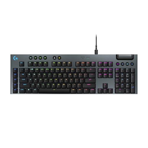 Logitech G915 X Wired Mechanical Gaming Keyboard, Double-Shot PBT Keycaps, Fully Programmable Keys, RGB Backlit Mac/PC Gaming Keyboards, Aluminum Finish, GL Linear Switches, Black
