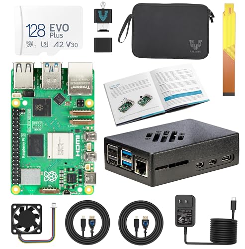 Vilros Raspberry Pi 5 Starter Kit MAX – Official 8GB RAM Pi 5 Board, 128GB Preloaded Micro SD, Case, Power Supply & Cooling – Complete Plug-and-Play Kit for Beginners & Advanced Users