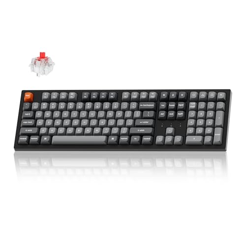 Keychron K10 Max Wireless Custom Mechanical Keyboard, QMK 2.4 GHz Bluetooth Full-Size with Hot-swappable Keychron Super Red Switch Compatible with Mac Windows Linux (RGB Backlit)