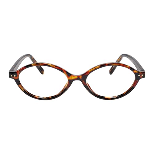 TIJN Olisa Blue Light Blocking Glasses for Women Men,Oval Small Frame Bluelight Glasses for Gaming/Computer/Screen,Tortoise