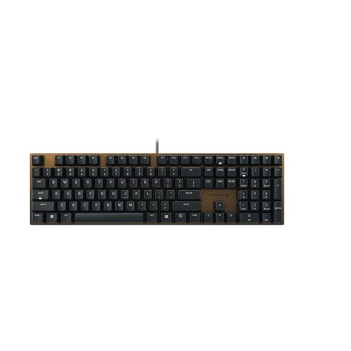 Cherry KC 200 MX Mechanical Office Keyboard with New MX2A switches. Modern Design with Metal Plate Frame. (Bronze W/MX2A Silent Red Switch) (Renewed)
