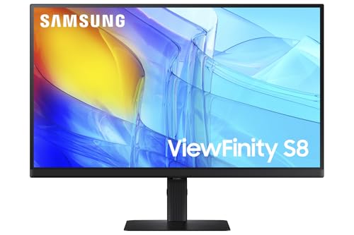 Samsung 27-in ViewFinity S8 (S80D) 4K UHD HDR10 High Resolution Computer Monitor with Ergonomic Stand - LS27D802EANXGO