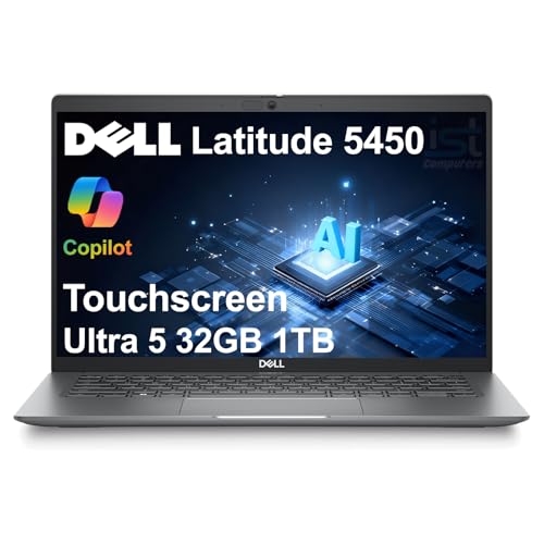 Dell Latitude 5450 5000 Business AI PC Laptop (14" FHD Touchscreen, Intel 12-Core Ultra 5 135U (> i7-1355U), 32GB DDR5 RAM, 1TB SSD), Backlit, IR Webcam, 2x Thunderbolt 4, Ethernet, HDMI, Win 11 Pro