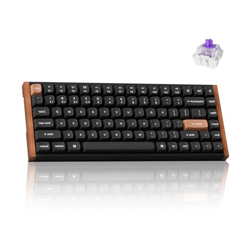 Keychron K2 HE Rapid Trigger Wireless Custom Keyboard with Hall Effect Gateron Double-Rail Magnetic Switch, QMK 2.4 GHz Bluetooth 5.2 RGB Compatible with Mac Windows Linux (Aluminum + Wood)