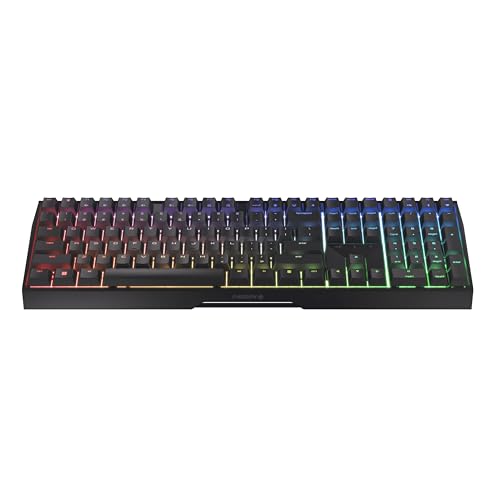 Cherry MX 3.0S Wireless, Mechanical Gaming Keyboard, Bluetooth, 2.4 GHz & Wired Mode, RGB Lighting, Aluminum Housing, Rechargeable, MX2A Blue Switches, Black