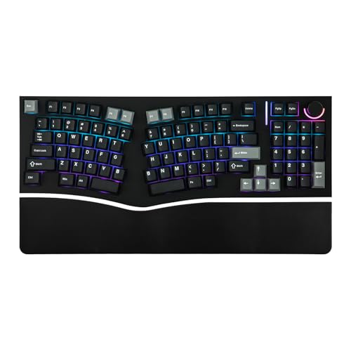 MechLands Feker Alice98 Ergonomic 98 Keys Custom Mechanical Keyboard, VIA Programmable, USB-C Wired Gaming Keyboard, Hot Swappable, 5 Layer Paddings, Control Knob, NKRO, RGB for Win/Mac (Black)