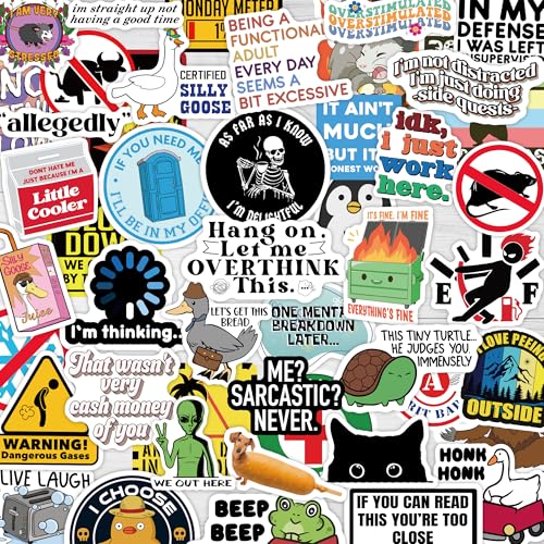 200 Pcs Funny Stickers for Adults (Dirty) Meme Water Bottles Sticker Pack Waterproof Cool Accesory for Laptop, Hard Hats, Sarcastic, Scrapbooking Decals