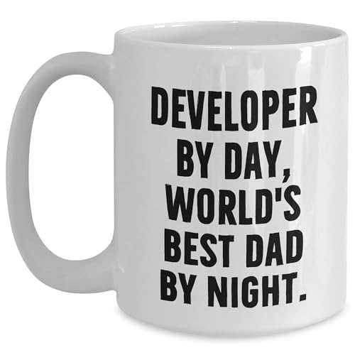 Developer By Day, World's Best Dad Gifting Idea - Unique White Coffee Mug