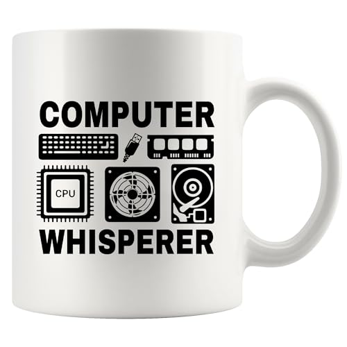 Computer Whisperer Computer Engineers Programmers Tech Support IT Coder Gifts Software Engineers Computer Science Student Teacher Novelty Drinkware Ceramic Mug 11 oz White