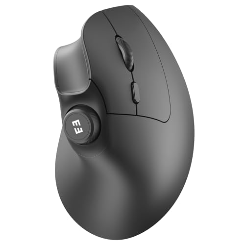 seenda Ergonomic Mouse Wireless, MOU-302 Bluetooth Vertical Mouse Rechargeable, Volume Knob, Silent Mice & 1000/1600/2400 DPI, 3 Multi-Device Connection for Windows/PC/Laptop/Mac/MacBook, Black