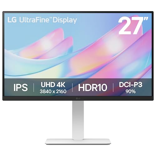 LG 27US550-W 27-inch Ultrafine 4K UHD (3840 x 2160) IPS Computer Monitor, 60Hz, HDR10, Reader Mode, HDMI, DisplayPort, Tilt/Height/Swivel/Pivot Adjustable Stand, White