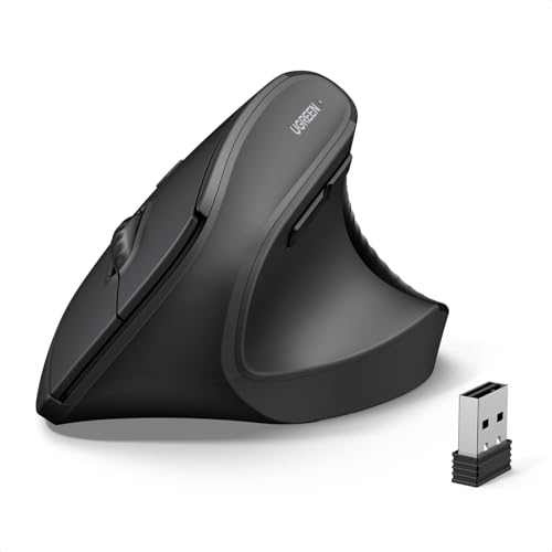 UGREEN Vertical Mouse, Wireless Bluetooth Ergonomic Mouse, Dual-Mode (BT 5.4 & USB 2.4G), Quiet Clicks, 4 Adjustable DPI (1000/1600/2000/4000), Compatible with Windows/Mac/Linux/Android/ChromeOS