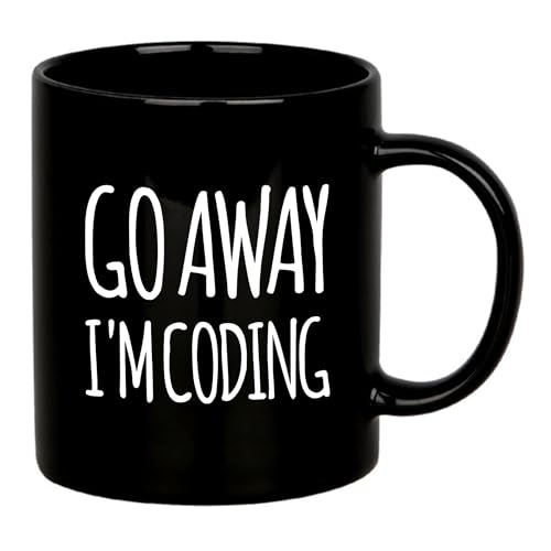 Go Away I'm Coding Coder Computer Programming Programmer Student Graduation Birthday Valentines Christmas Drinkware Novelty Coffee Ceramic Mug 11 oz Black