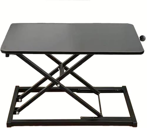 Rxrpexjke Standing Desk Converter Height Adjustable, Stand up Desk Riser, Easy Lift Height Converter Computer Workstations Home Office Study Room Portable Small Table Black Size 23.6 Inch C