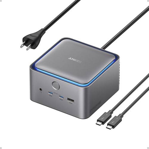 Anker Prime TB5 Docking Station, 14-in-1 Thunderbolt 5 Dock with 120Gbps Max Transfer, Thunderbolt Dock with 140W Max Charging, Cooling System, Up to 8K, Dual Display for TBT 5/4 Laptops