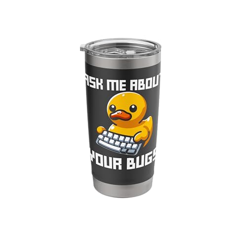 Debugging Expertise Rubber Duck Humor Software Engineer Stainless Steel Insulated Tumbler