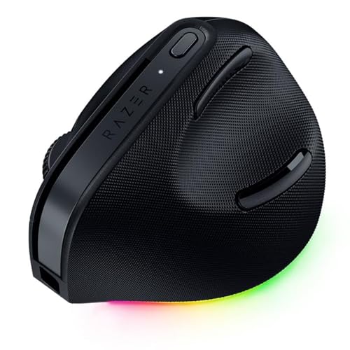 Razer Pro Click V2 Vertical Wireless Mouse: 6 Button Ergonomic Design - One Click AI Prompt - Supports Windows & Mac - Multi Device Connectivity via 2.4GHz, Bluetooth, or USB C Wired Mode - Chroma RGB