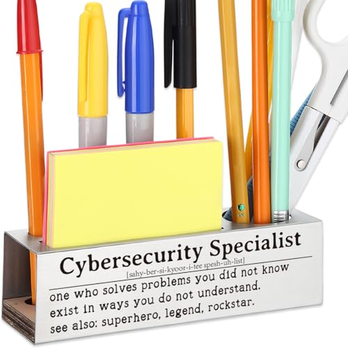 Cybersecurity Specialist Appreciation Gift, Office Desk Decor for IT Security Experts, Ethical Hackers, Network Administrators Career Recognition Gift, Funny Office Pencil Holder for Desk SD273