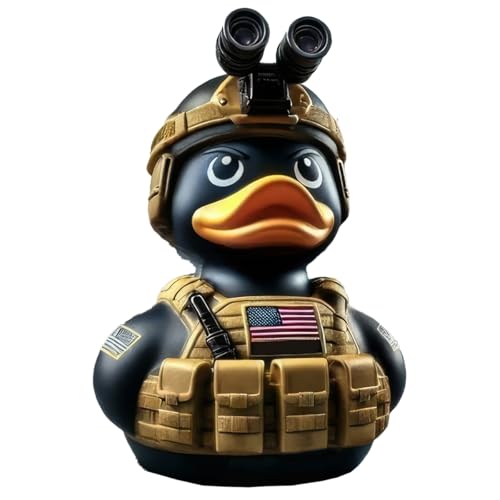 Armed Army Duck, Veteran Tribute Duck, Military Uniform Armed Forces Resin Ducks for Jeeps Ducking, Veterans Memorial Duck Honoring Veterans Rubber Duckies for Veteran Gifts Veterans Day Decor (B)