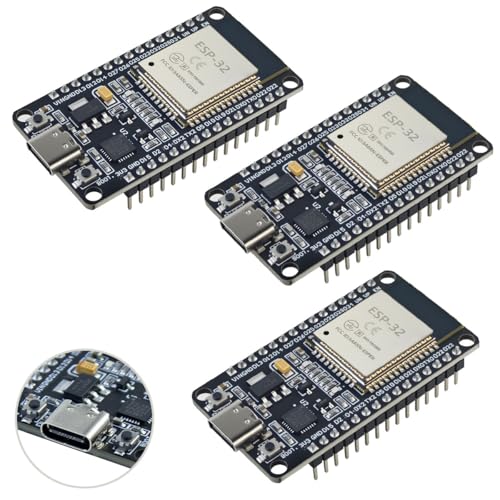 Hosyond 3Pack ESP32 ESP-32S Development Board USB-C WiFi Bluetooth Dual Core Microcontroller for Arduino IDE, Support AP/STA/AP+STA, CP2102 Chip ESP-WROOM-32
