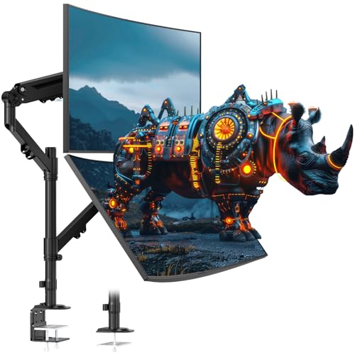 STANDOPIA Dual Monitor Mount for 17 to 40 inches, Holds up to 26.4 lbs, Monitor Desk Arms for 2 Monitors Vertical/Parallel Placement, with Clamp/Grommet Base, VESA Mount 75/100 mm