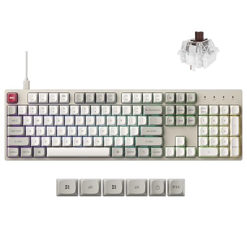 Keychron C2 Pro Wired Mechanical Keyboard with 8K Hz Polling Rate, Full Size Custom RGB Backlit Hot-Swappable, Non-Shine Through PBT Keycaps Compatible with Mac Windows Linux