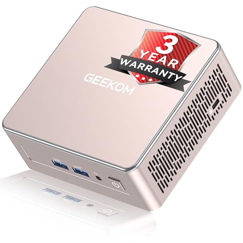 GEEKOM A5 2026 Edition Mini PC for Home Office & Multitasking, AMD Ryzen 5 7430U, 16GB RAM (Upgradable to 64GB) & 512GB M.2 NVMe SSD Desktop Computer, Windows 11 Pro, 8K, 6x USB Ports, 3-Year Coverage