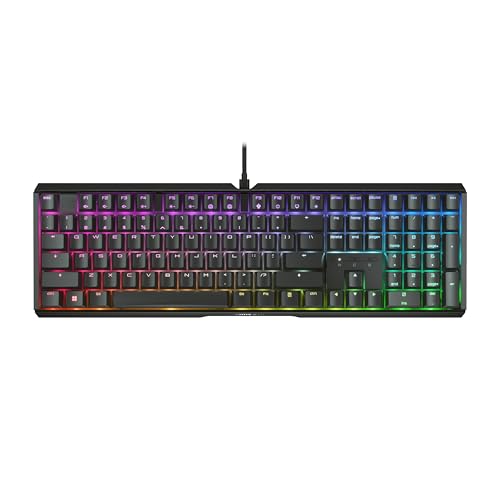 CHERRY XTRFY MX 3.1, Wired Mechanical Gaming Keyboard, Durable Aluminum Housing, RGB Lighting, Integrated Damping Mechanisms, USB-A, MX2A Silent RED Switches, Black