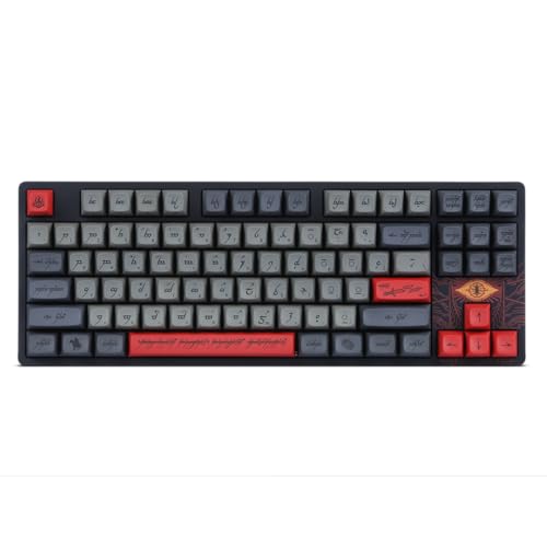 DROP + The Lord of The Rings™ Black Speech TKL Mechanical Keyboard - MT3 Profile Keycaps with Accent Keys - Holy Panda X Tactile Switches - PBT Dye-Sub Keycaps - LED Backlight - Black (Renewed)