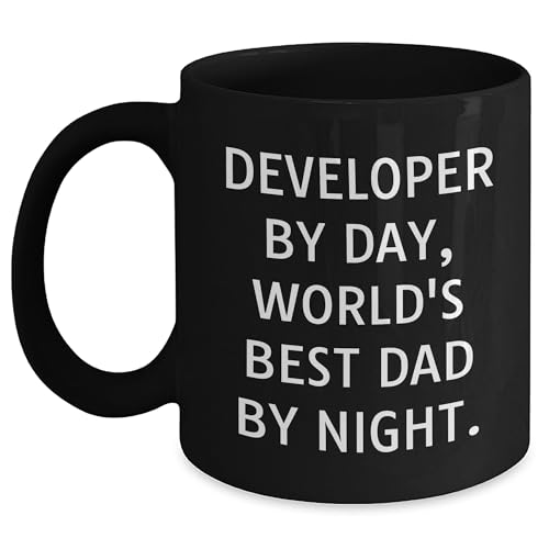 Developer Gifts, Funny Quote Coffee Mug, Father's Day Unique Gifts for Him from Men, Perfect for Developers, World's Best Dad
