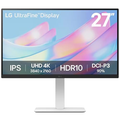 LG 27US550-W 27" 4K (3840x2160) UHD Ultrafine IPS Computer Monitor with HDR10, DCI-P3 90%, Adjustable Stand, 3-Side Borderless Design, White