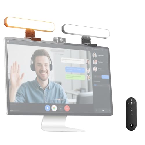 NEEWER Basics 12W Dual Monitor Light Bar with Stands, LED Desk Lamp for Home Office Video Conference Lighting Computer Laptop Webcam Zoom Streaming, Bi Color, Remote/Touch Control Dimmable, L10