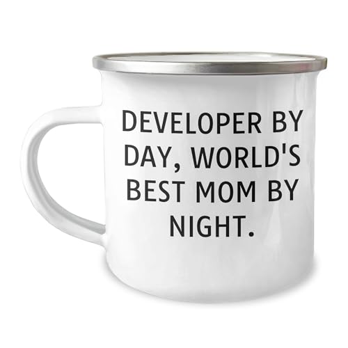 Funny Developer Gifts from Mom, World's Best Gift for Developer By Day, Camping Mug for Father's Day