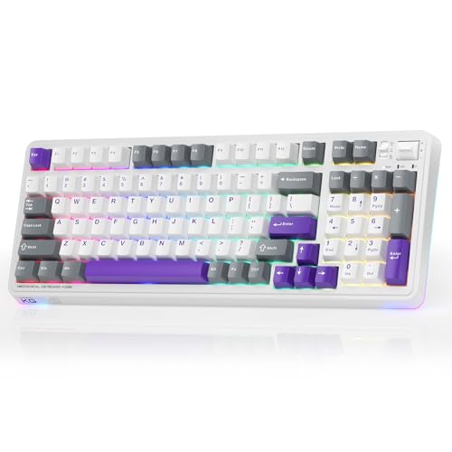 Machenike KG98 Mechanical Keyboard,Hot Swappable Custom Gaming Keyboard,Pre-lubed Linear Switches,RGB Sidelit,Tri-Mode 98 Keys Compact Layout for Gaming/Typing/Win/Mac/PC