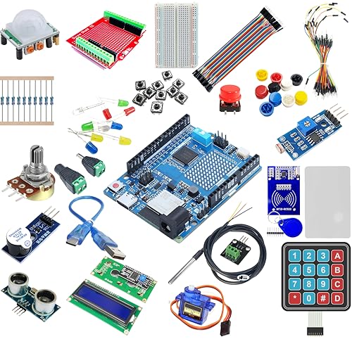 DIYables STEM V4 IoT Starter Kit – Fully Compatible with Arduino UNO R4 WiFi, Includes DIYables STEM Board, Sensors, Display, Modules, Expansion Board, Breadboard, Jumper Wires