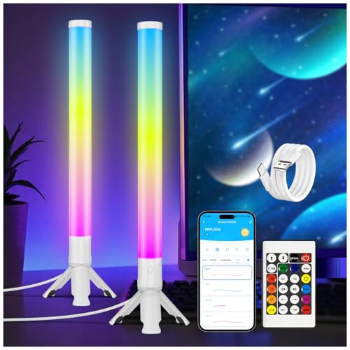 DAYBETTER RGB Light Bar, 360° Smart LED Light Bar for Room, Music Sync Gaming Lights, App & Remote Control Led Lights for TV Backlight, Desk Light Bars for Game Room, White