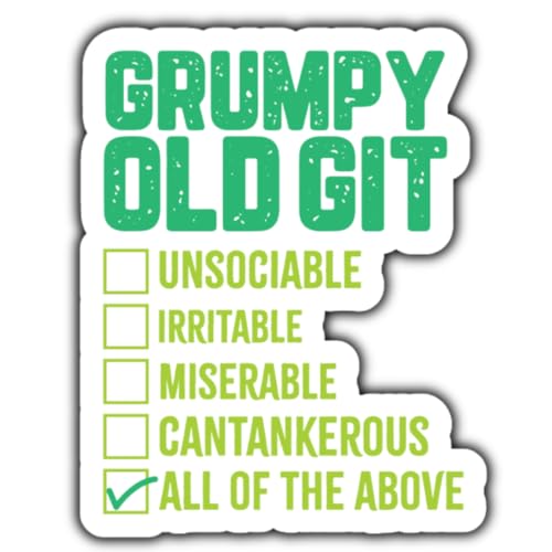 Grumpy old git sticker (white)