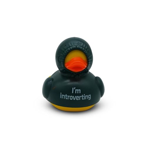 GOOFBALLS Funny Rubber Duck – Hilarious Decorative Duck for Bathroom, Desk, Jeep or Gag Gift – Quirky Collectible with Sarcastic Quote – Great Gift for Adults, Coworkers, or Friends-Introverting