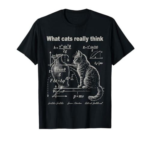 Funny Cat Physics Humor Design What Cats Really Think T-Shirt