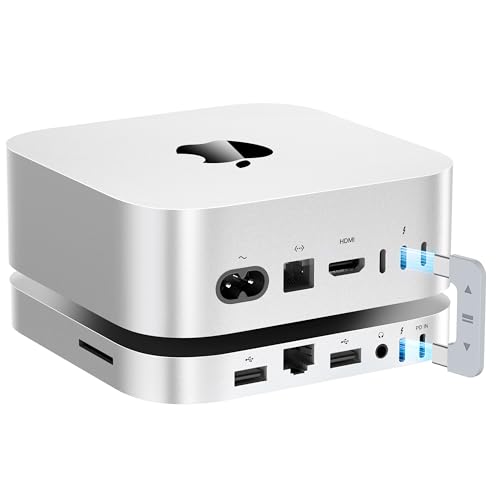 BEELINK EX Mate Mini-A 80Gbps Thunderbolt 5 Mac mini M4 Dock & Stand, Dual PCIex2 SSD Slot, Max 16TB Expansion, PD3.0 Port, SD4.0 Card Reader, 2.5G LAN, 2*USB A 10Gbps for Laptops/Desktop PC/Mini PC