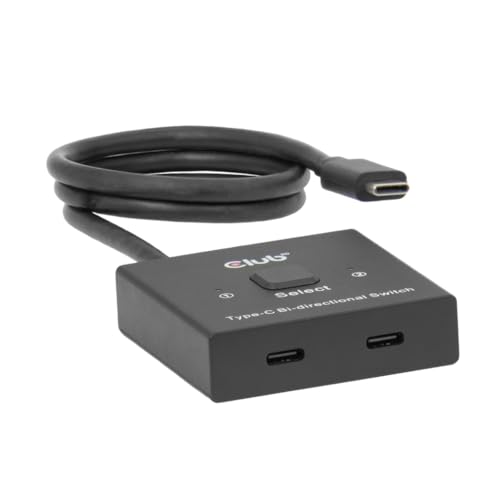 Club 3D USB C KVM Switch 8K 60Hz Bi-Directional - 2 Computers to 1 Monitor or 1 PC to 2 Displays - USB-C Video Switch with 100W Power Delivery Passthrough for MacBook Pro, Laptop, Thunderbolt