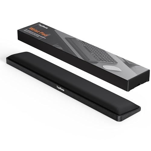 TopMade Keyboard Wrist Rest, Cooling Gel & Upgrade Soft Memory Foam Design Wrist Support for Keyboard, Full-Size Keyboard Hand Rest Pad, Ergonomic Palm Rest for for Long Hours of Work, Gaming, Black