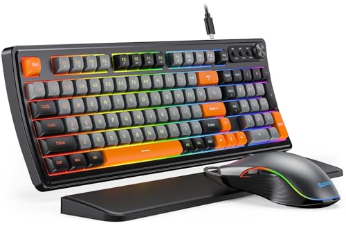 SABLUTE Gaming Keyboard and Mouse, Quiet Membrane with RGB Backlit
