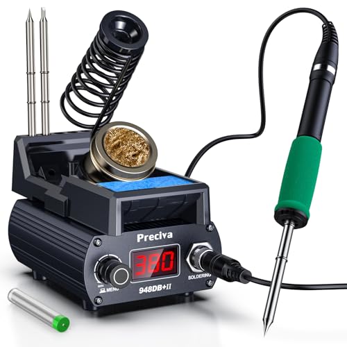 Preciva Portable Soldering Station, 75W Digital Display Soldering Iron Station - Fast Heating (5S), °C/ºF Conversion(392°F to 896°F), Auto Sleep & Calibration Support, for Electronics Repair, Welding