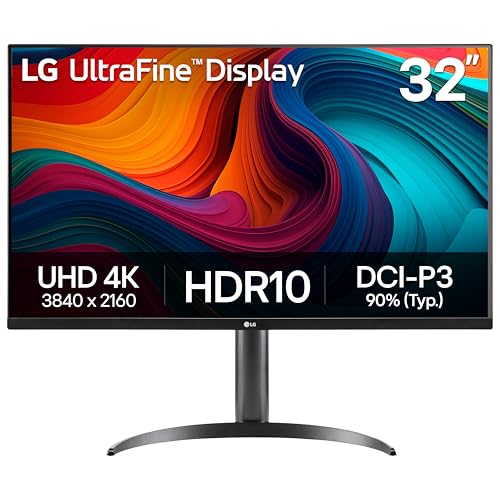 LG 32UR550K-B 32-inch Ultrafine 4K UHD (3840 x 2160) Computer Monitor, HDR10, 60Hz, HDMI, DisplayPort, Tilt/Height/Pivot Adjustable Stand, Black